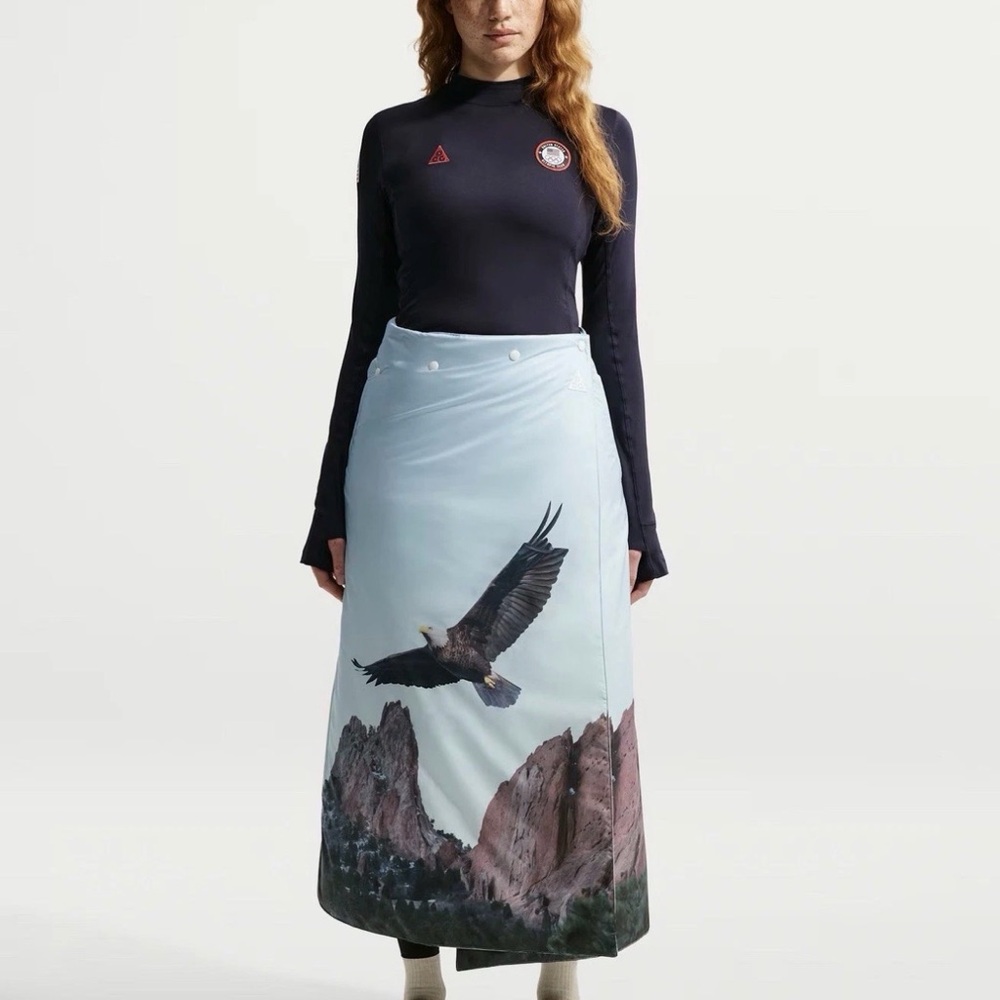 Nike ACG Scenic Eagle Maxi Skirt - Light Blue and Black